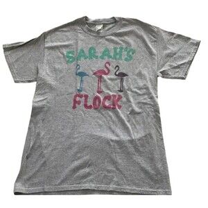Sarah's Flock T-Shirt M Flamingo Birds School Teacher Mom Children Church Group